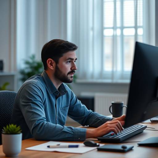 Imagen de una persona participando en un curso de oratoria online en su ordenador